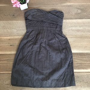 J. Crew strapless cocktail gray mini dress size 0